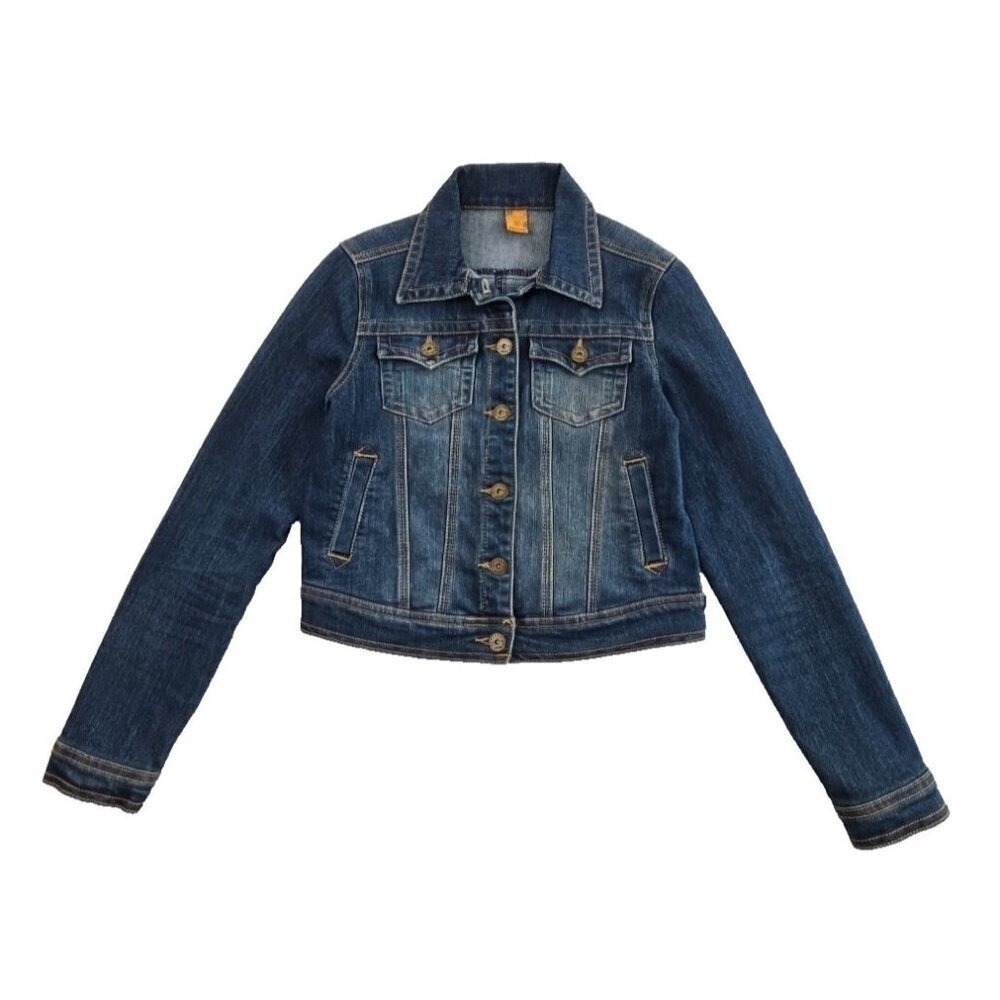 Jou Jou Premium Denim Collection Women's Small Blue Jean‎ Jacket Pockets EUC